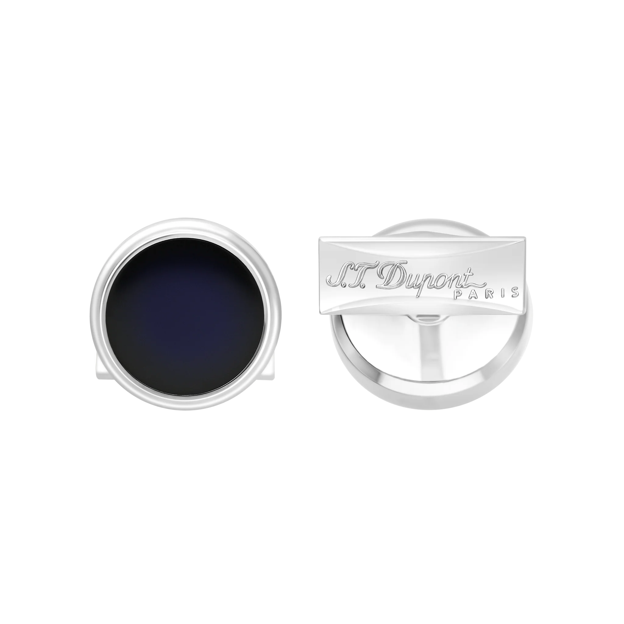 Boutons de manchette en laque bleue